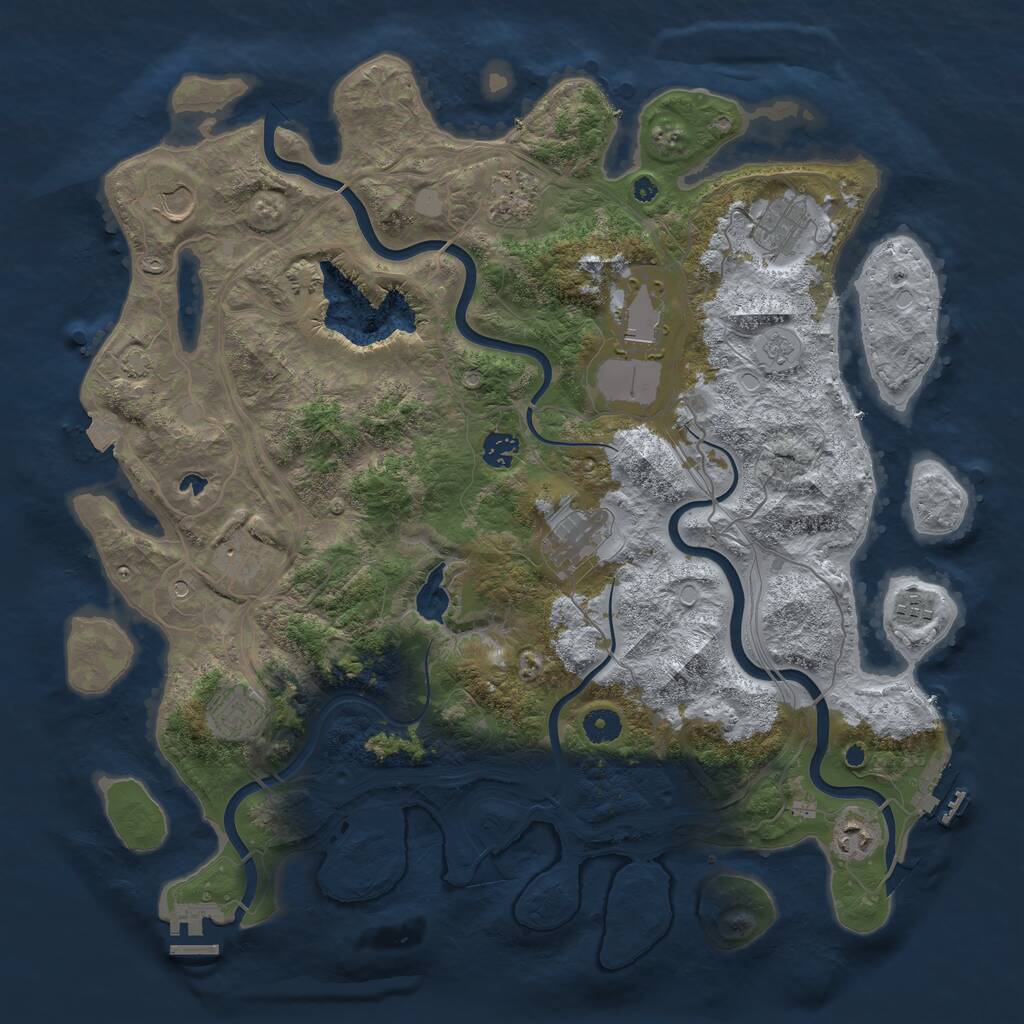 Rust Map: Procedural Map, Size: 4250, Seed: 832957578, 16 Monuments