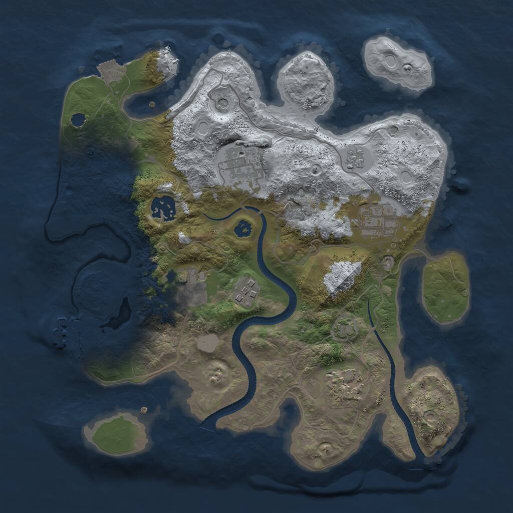 Rust Map: Procedural Map, Size: 3000, Seed: 3652482, 11 Monuments