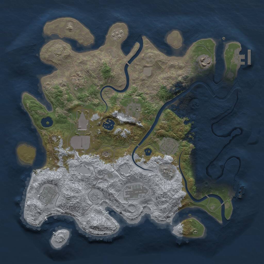 Rust Map: Procedural Map, Size: 3500, Seed: 155048920, 15 Monuments