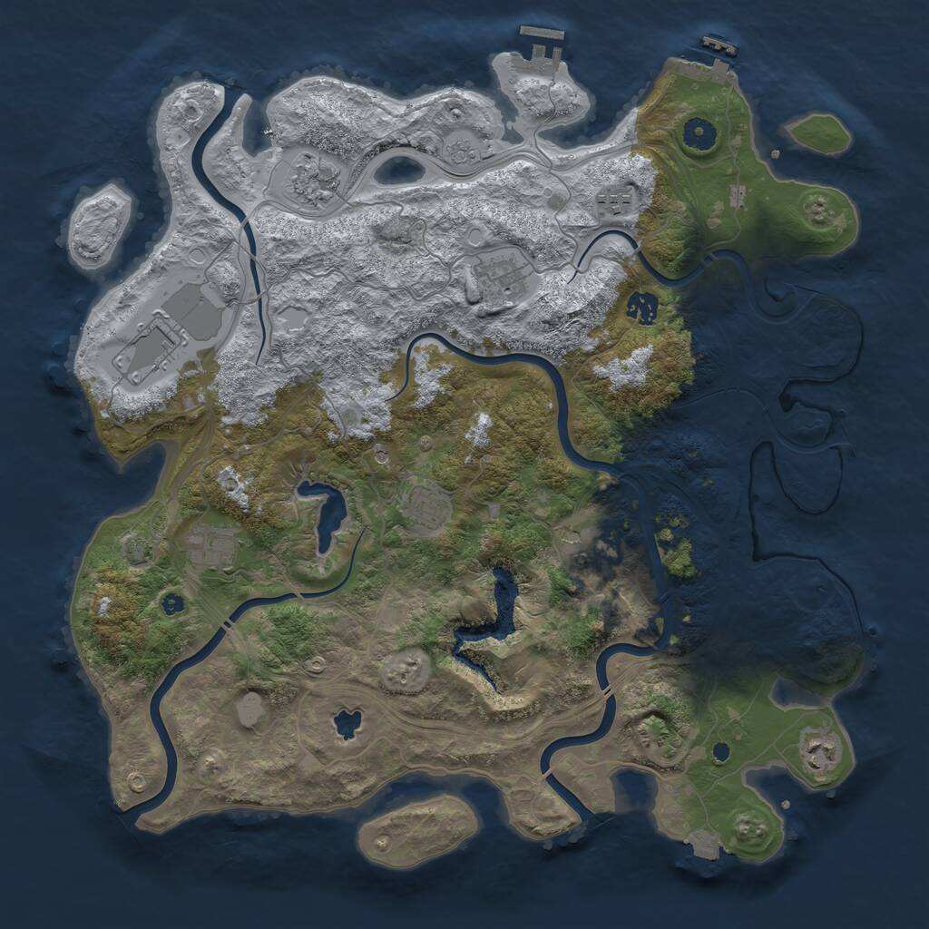 Rust Map: Procedural Map, Size: 4250, Seed: 1484130, 15 Monuments