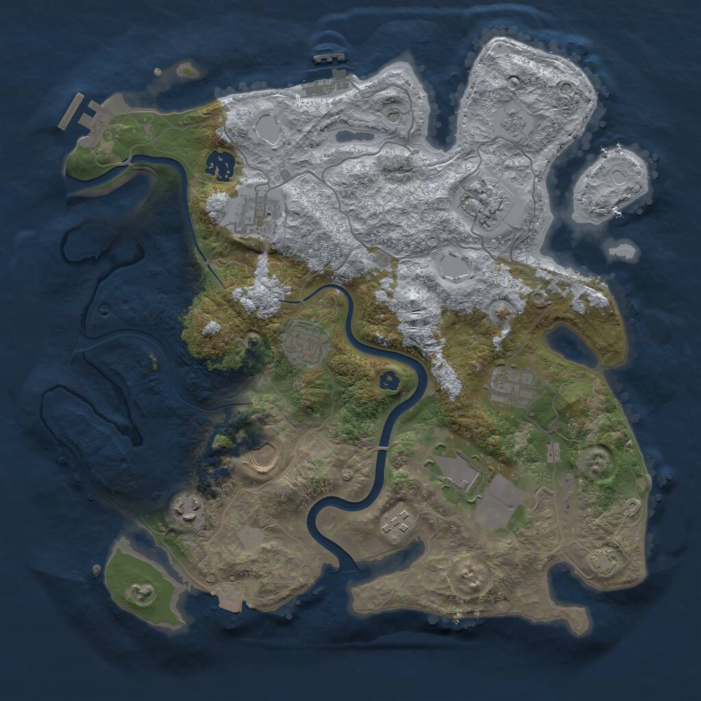 Rust Map: Procedural Map, Size: 3500, Seed: 920477737, 15 Monuments