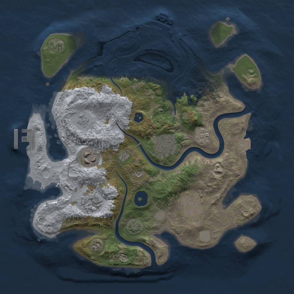 Rust Map: Procedural Map, Size: 3000, Seed: 31584369, 11 Monuments