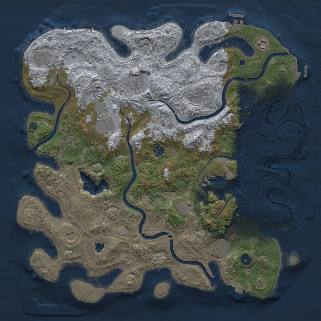 Rust Map: Procedural Map, Size: 4400, Seed: 3548117, 17 Monuments