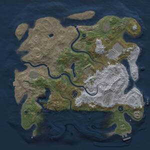 Thumbnail Rust Map: Procedural Map, Size: 4000, Seed: 313042129, 17 Monuments