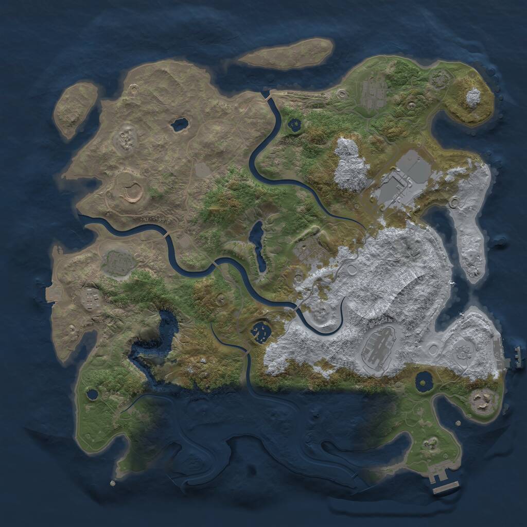 Rust Map: Procedural Map, Size: 4000, Seed: 313042129, 15 Monuments