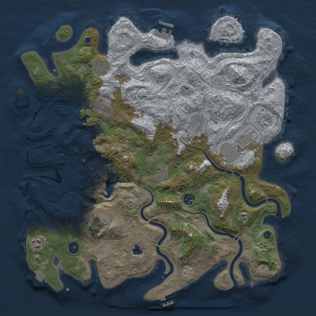 Rust Map: Procedural Map, Size: 4250, Seed: 54664661, 16 Monuments