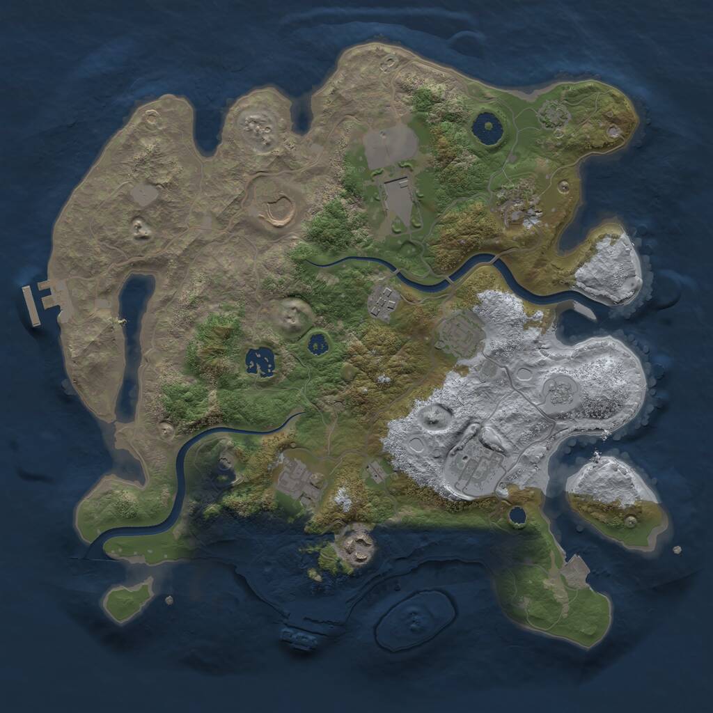 Rust Map: Procedural Map, Size: 3500, Seed: 156407956, 15 Monuments