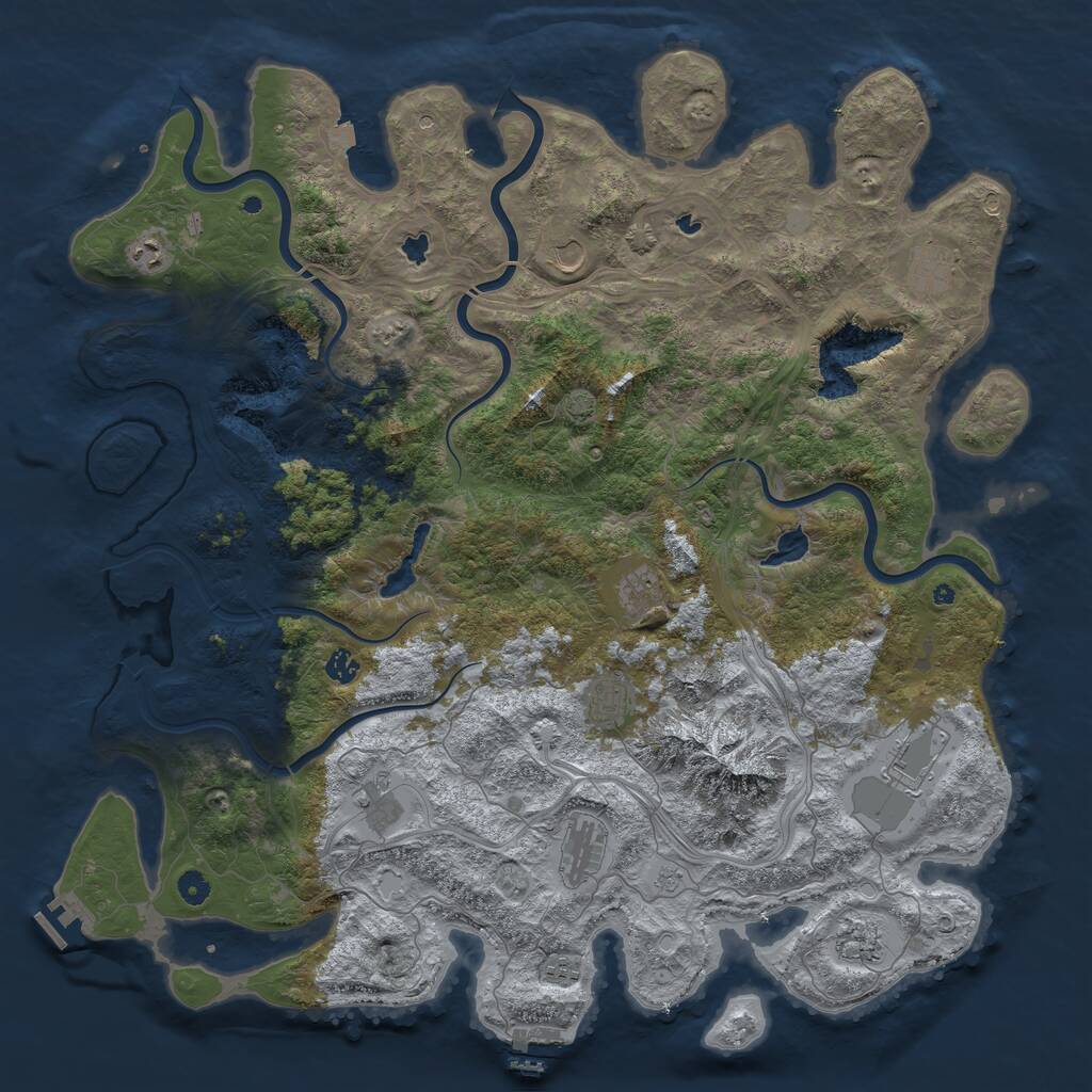 Rust Map: Procedural Map, Size: 5000, Seed: 546556484, 17 Monuments