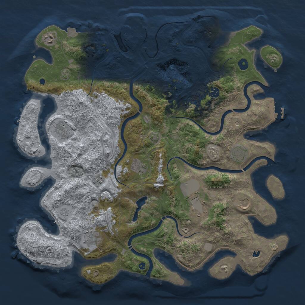Rust Map: Procedural Map, Size: 4250, Seed: 1011901028, 15 Monuments