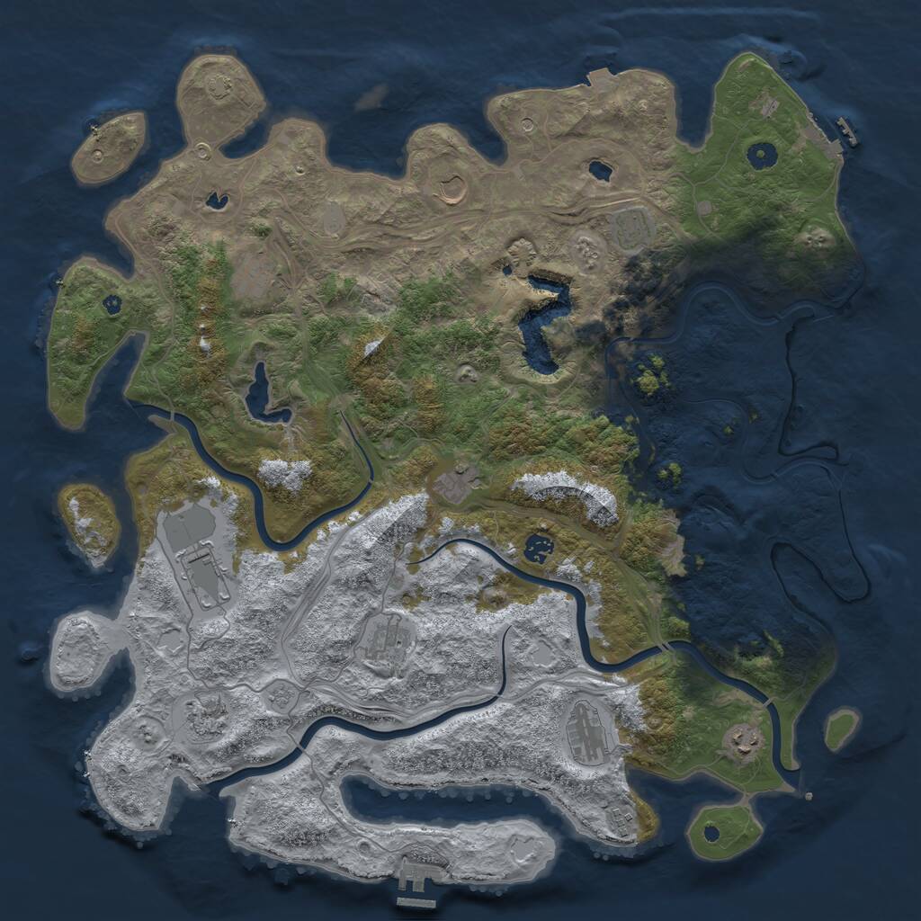 Rust Map: Procedural Map, Size: 4800, Seed: 1989720538, 17 Monuments