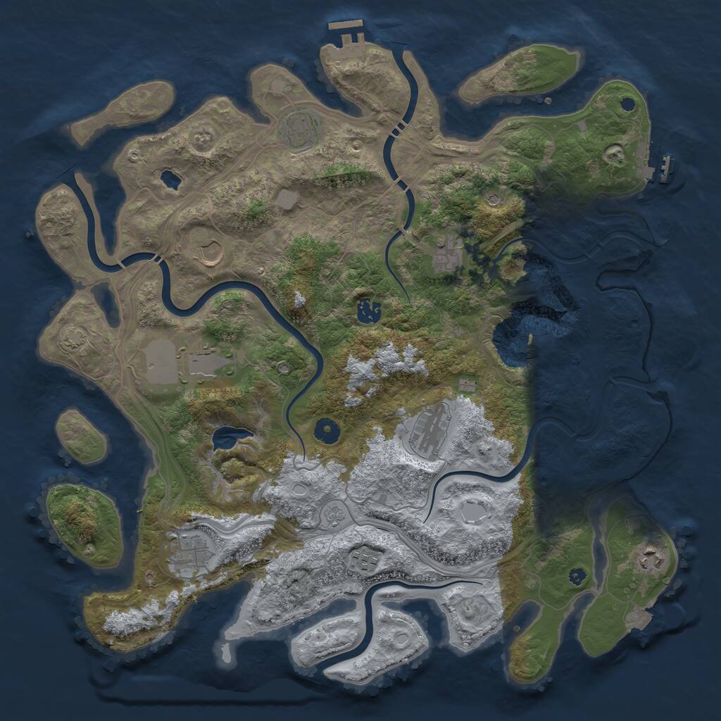 Rust Map: Procedural Map, Size: 4250, Seed: 1752400757, 15 Monuments