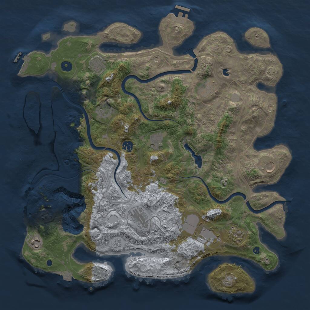 Rust Map: Procedural Map, Size: 4250, Seed: 57084895, 17 Monuments