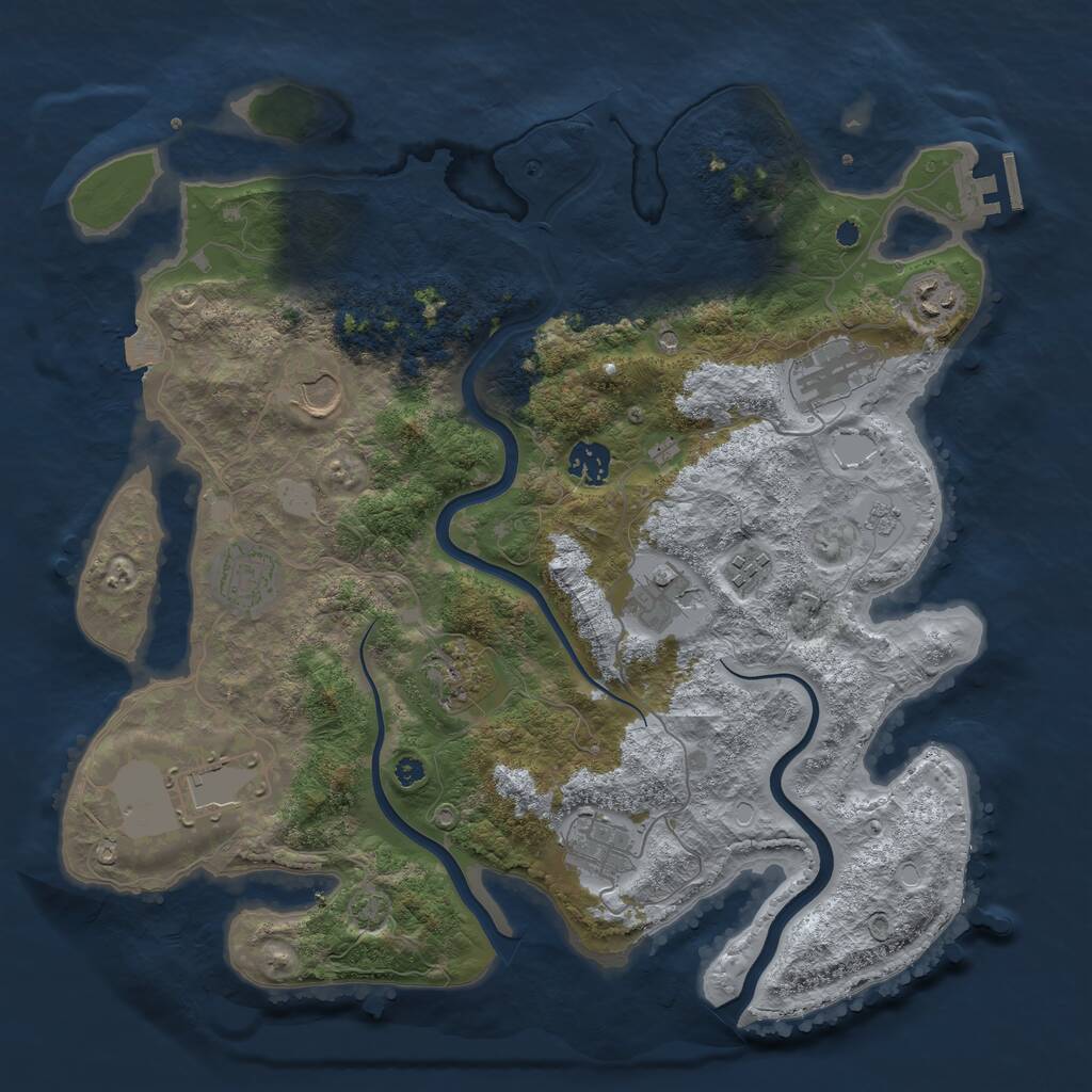 Rust Map: Procedural Map, Size: 3800, Seed: 1541833552, 15 Monuments