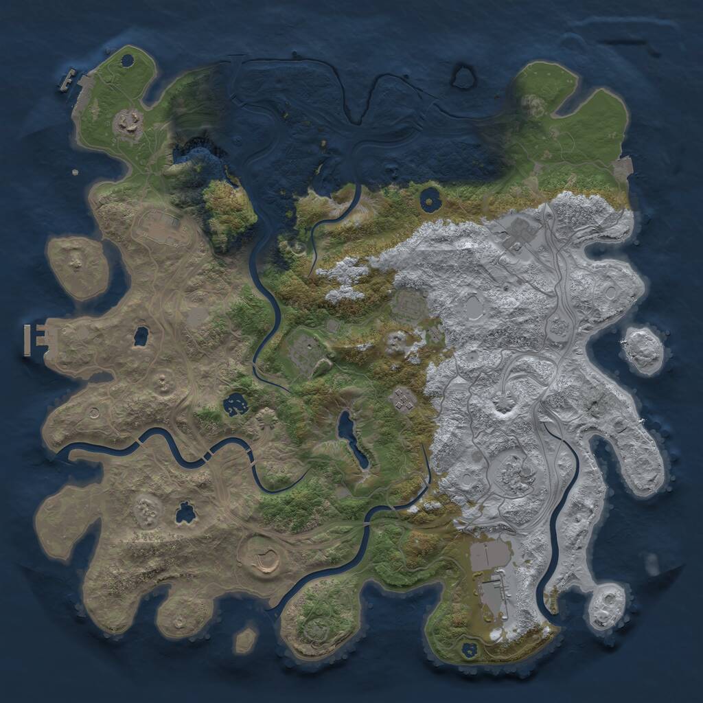 Rust Map: Procedural Map, Size: 4500, Seed: 149714781, 16 Monuments
