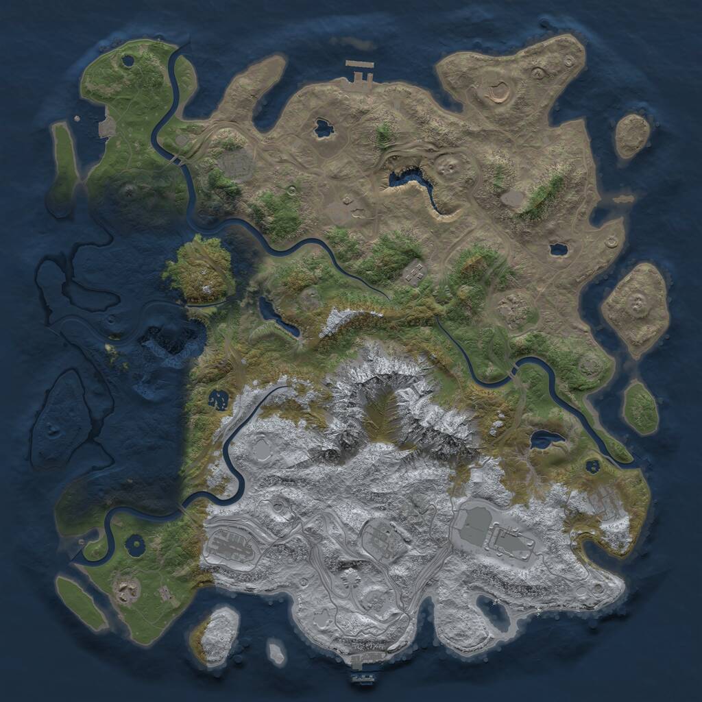 Rust Map: Procedural Map, Size: 5000, Seed: 458123871, 17 Monuments