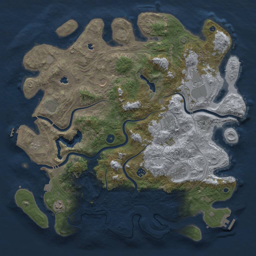 Rust Map: Procedural Map, Size: 4500, Seed: 1682583211, 15 Monuments