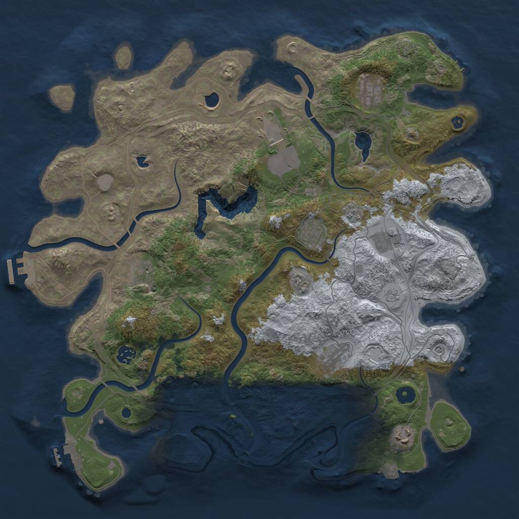 Rust Map: Procedural Map, Size: 4250, Seed: 1693722016, 16 Monuments