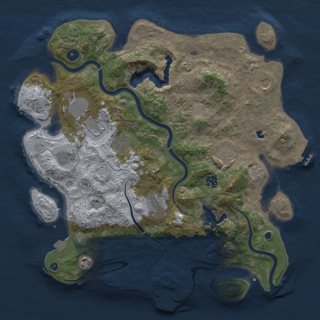 Rust Map: Procedural Map, Size: 4000, Seed: 98641, 15 Monuments