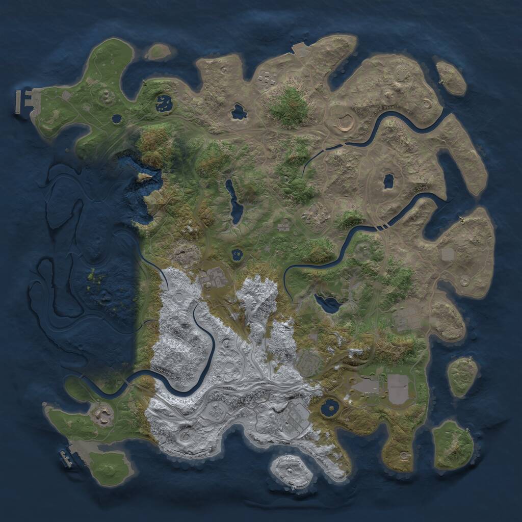 Rust Map: Procedural Map, Size: 4500, Seed: 1720921873, 16 Monuments