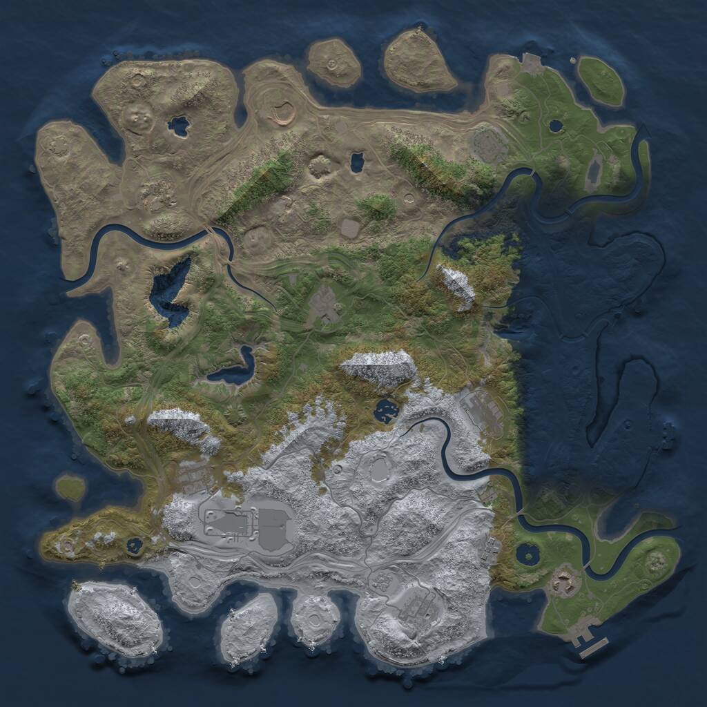 Rust Map: Procedural Map, Size: 4500, Seed: 1599292456, 17 Monuments
