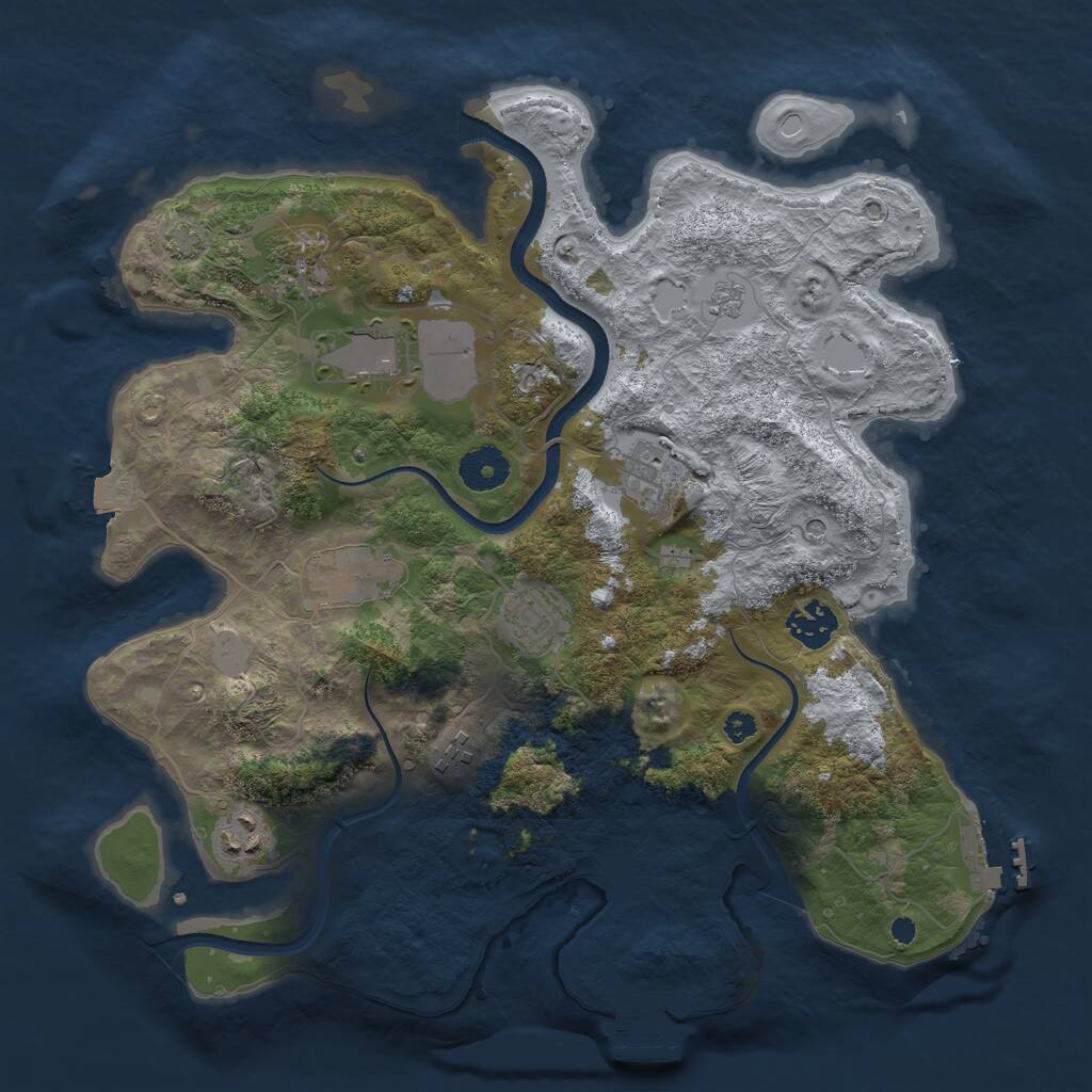 Rust Map: Procedural Map, Size: 3500, Seed: 1846521, 14 Monuments