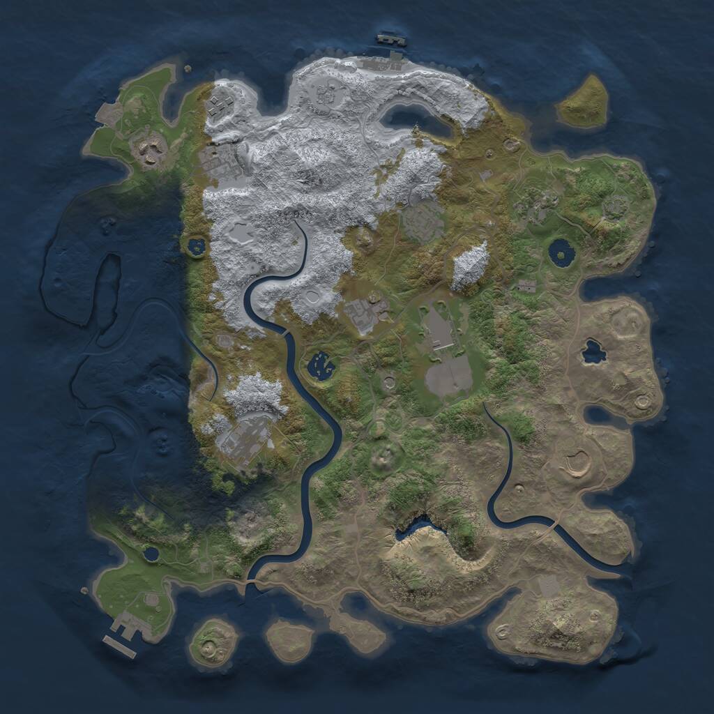 Rust Map: Procedural Map, Size: 4000, Seed: 771422562, 16 Monuments