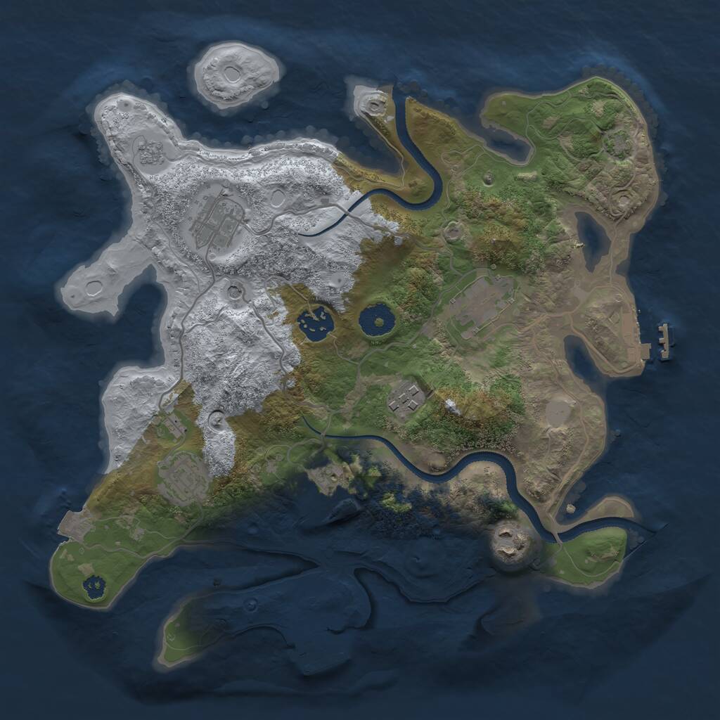 Rust Map: Procedural Map, Size: 3200, Seed: 198889040, 13 Monuments