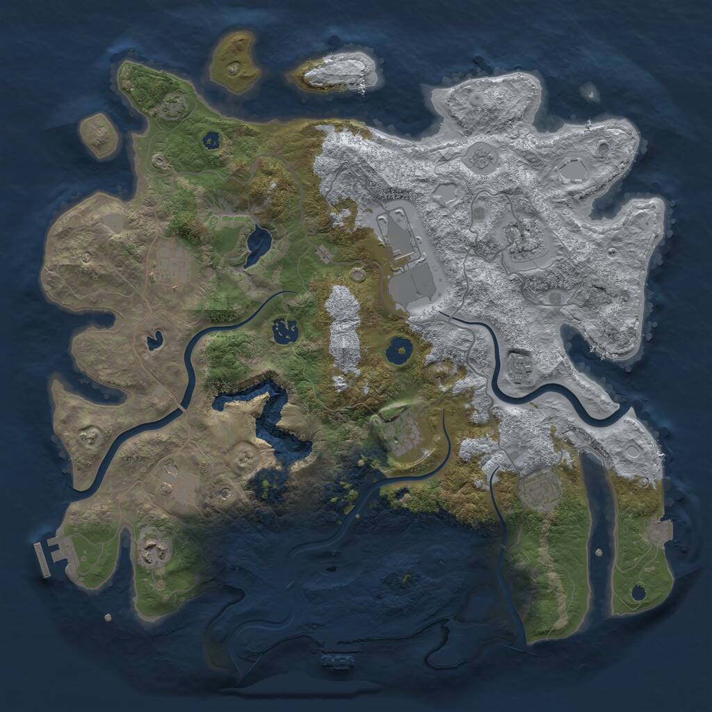 Rust Map: Procedural Map, Size: 4000, Seed: 37860842, 15 Monuments