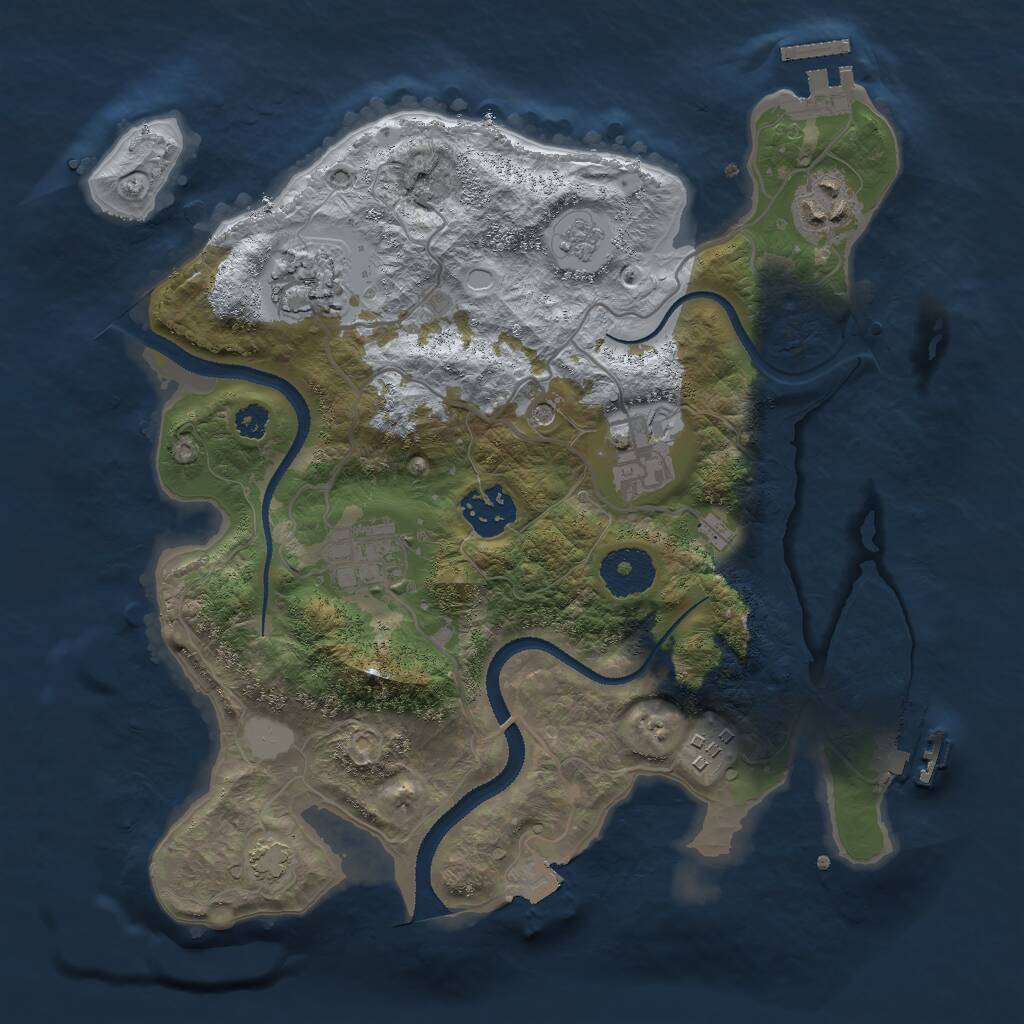 Rust Map: Procedural Map, Size: 3000, Seed: 1184021309, 12 Monuments