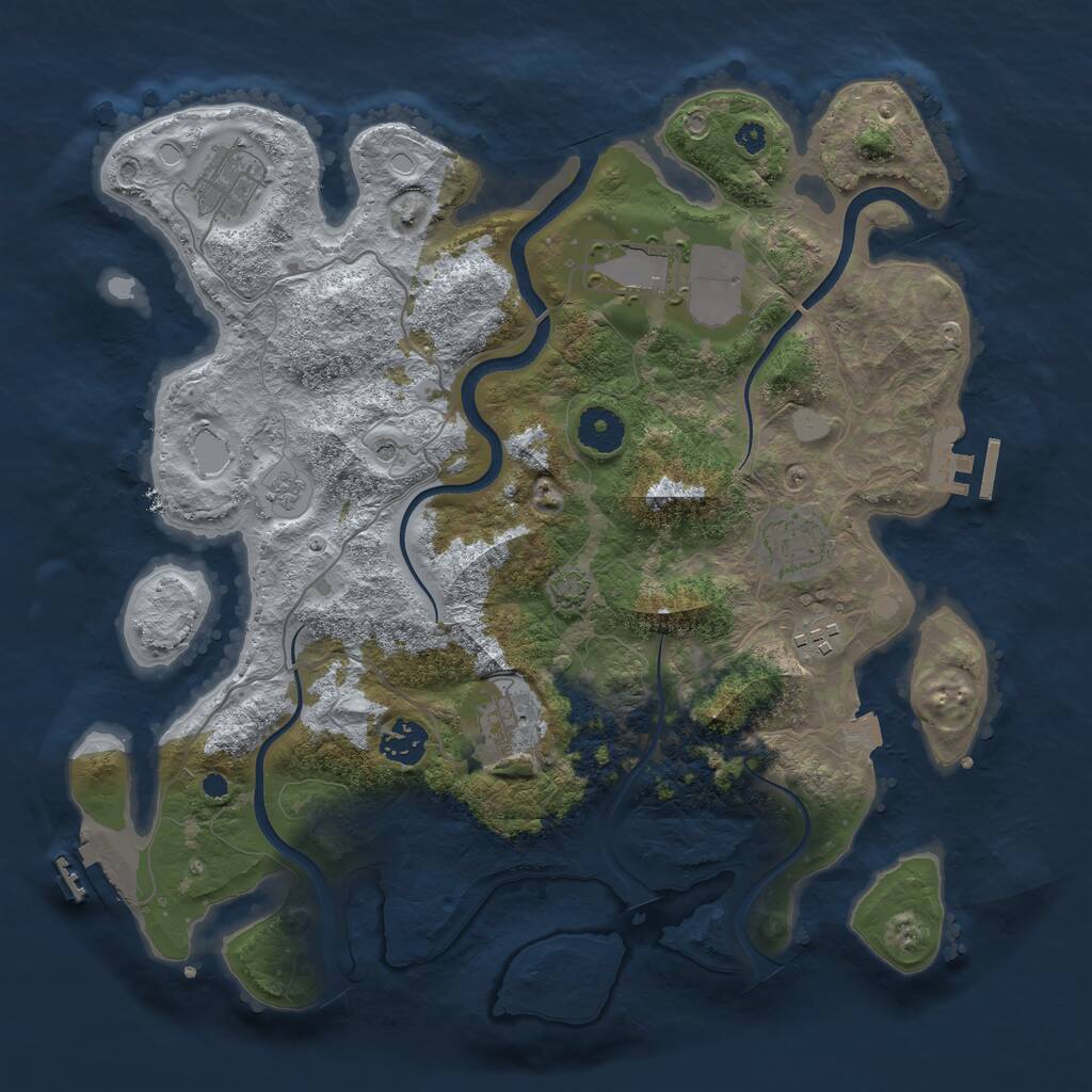 Rust Map: Procedural Map, Size: 3600, Seed: 1579729, 12 Monuments
