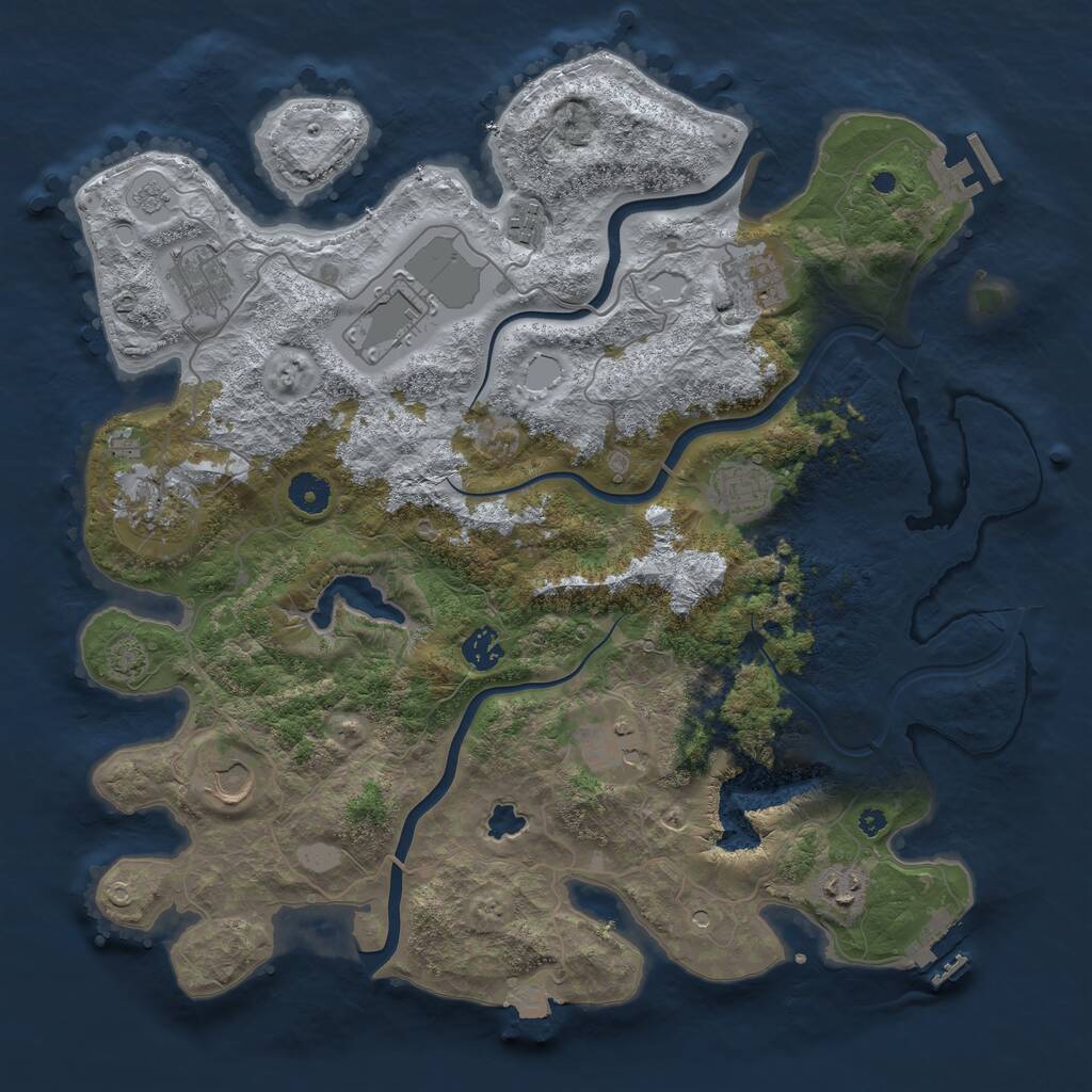 Rust Map: Procedural Map, Size: 4000, Seed: 182624569, 16 Monuments
