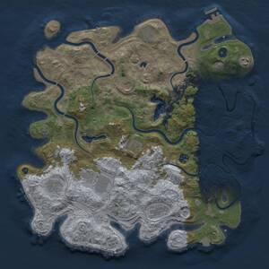 Thumbnail Rust Map: Procedural Map, Size: 4250, Seed: 1070596442, 15 Monuments