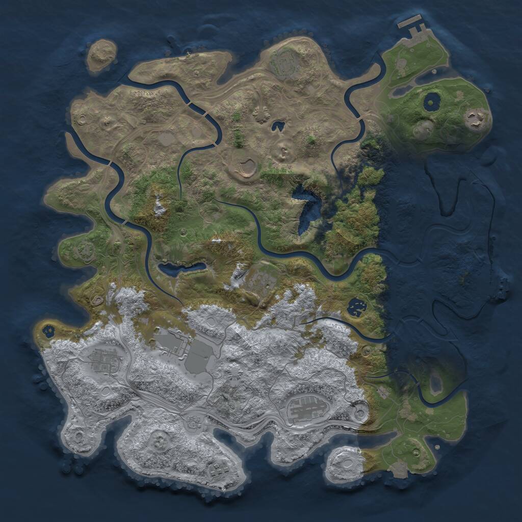 Rust Map: Procedural Map, Size: 4250, Seed: 1070596442, 15 Monuments