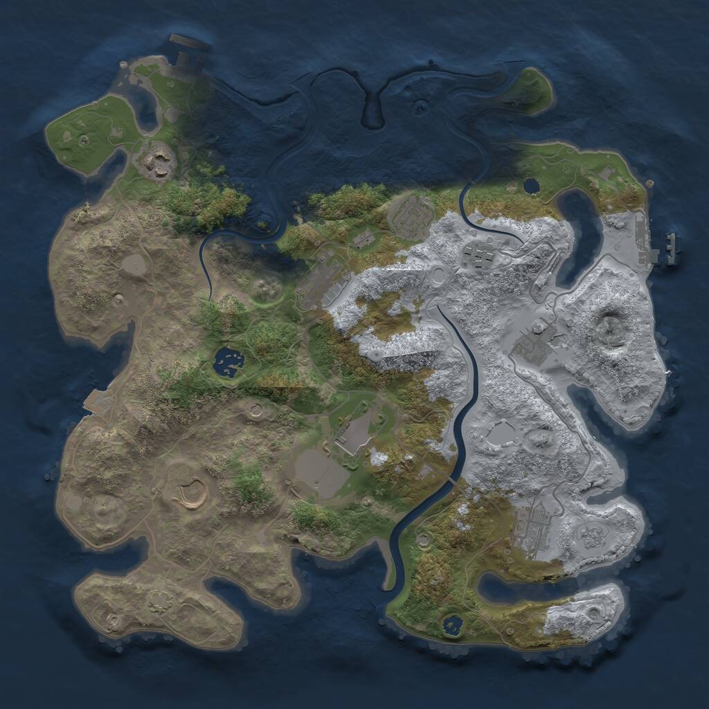 Rust Map: Procedural Map, Size: 3600, Seed: 1567548052, 15 Monuments