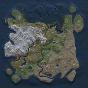 Thumbnail Rust Map: Procedural Map, Size: 4000, Seed: 1486318503, 15 Monuments