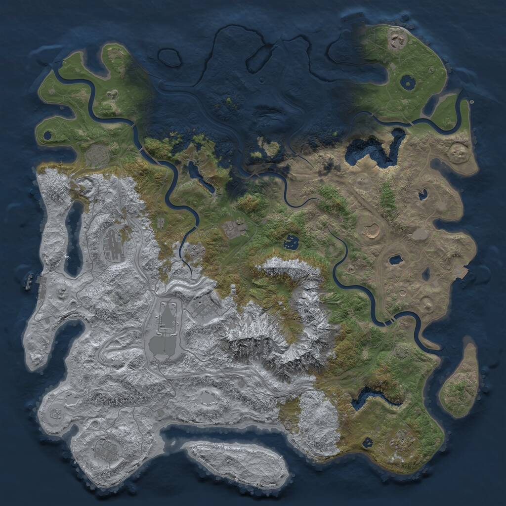 Rust Map: Procedural Map, Size: 5000, Seed: 846571340, 17 Monuments