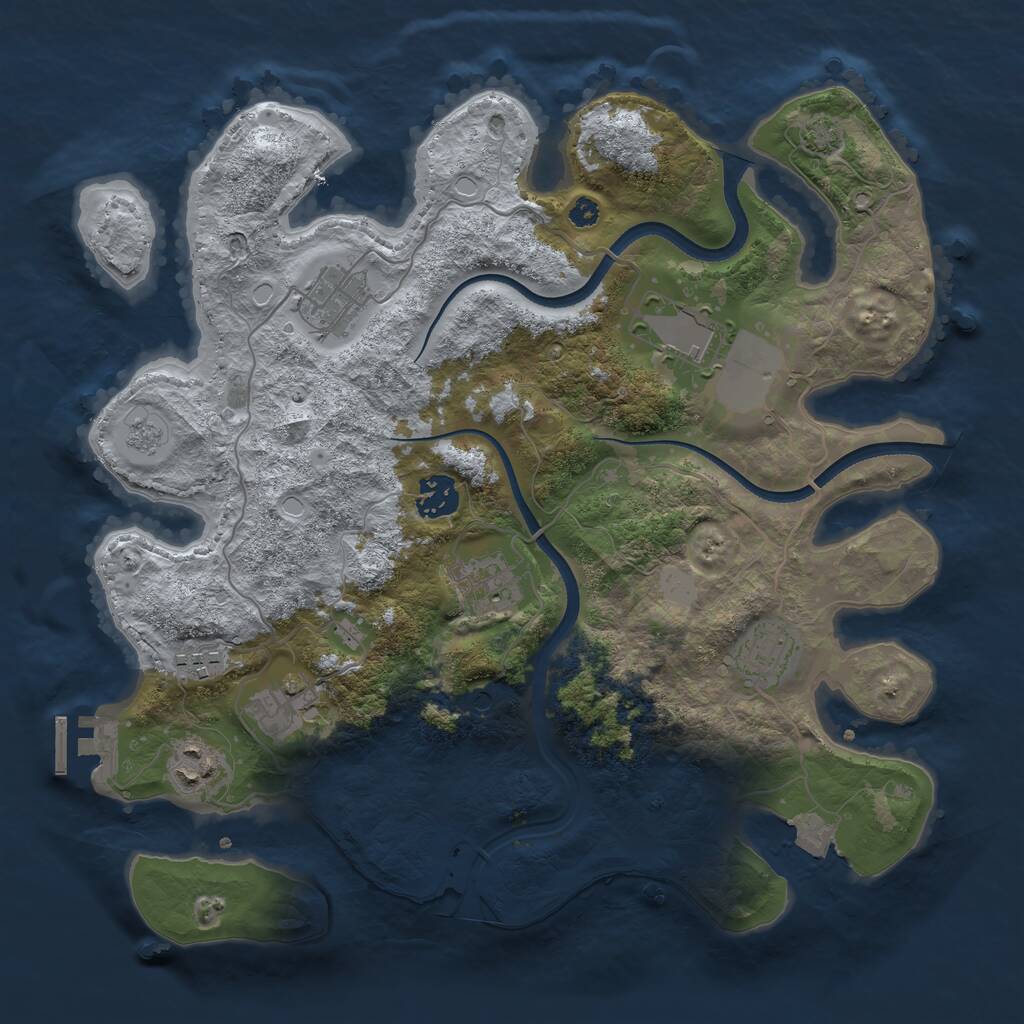 Rust Map: Procedural Map, Size: 3500, Seed: 452009830, 13 Monuments