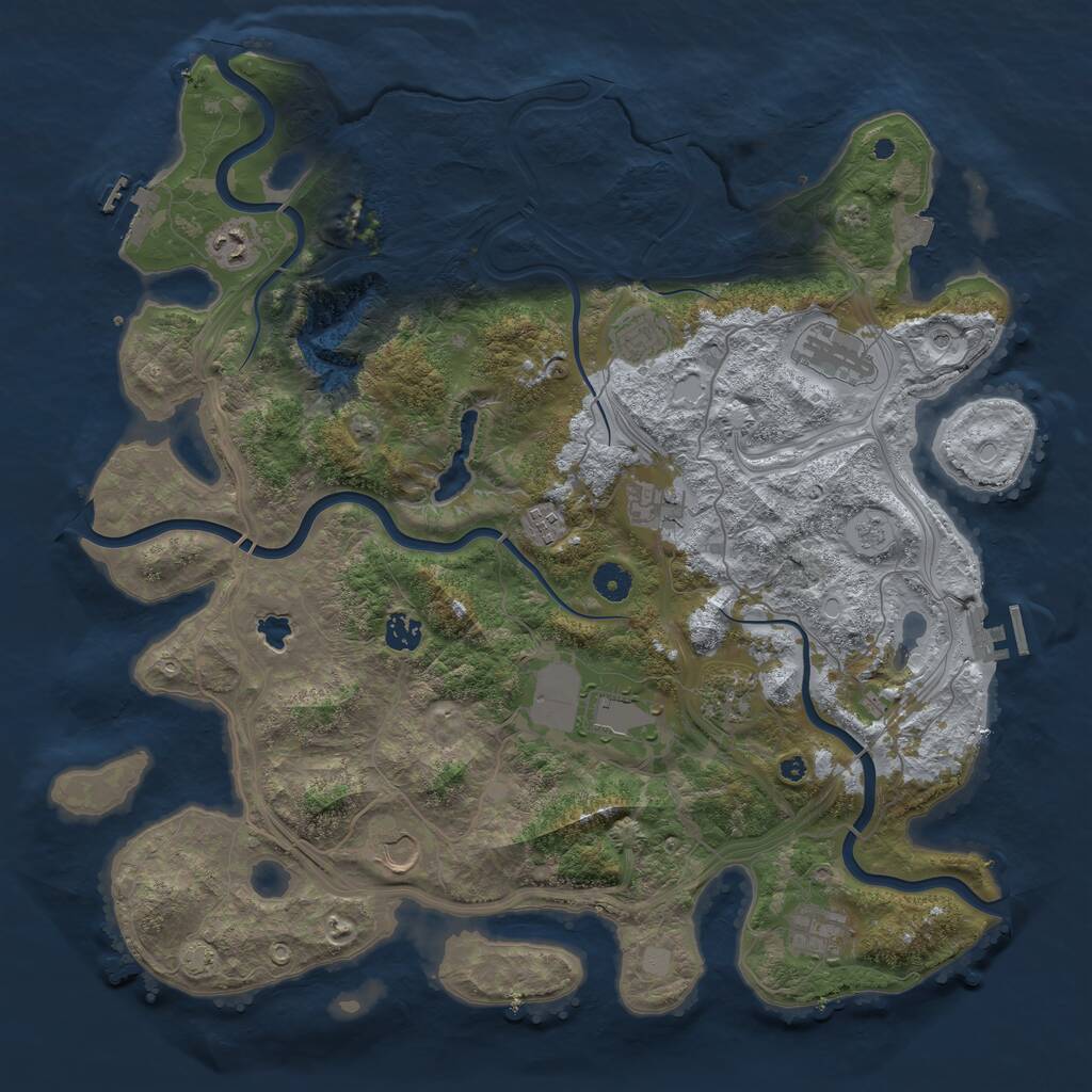 Rust Map: Procedural Map, Size: 4337, Seed: 1337, 16 Monuments