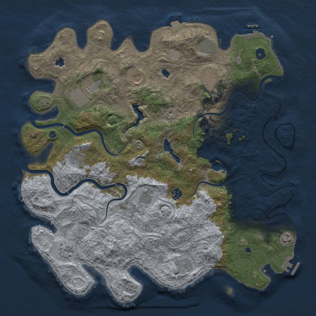 Rust Map: Procedural Map, Size: 4500, Seed: 780089, 17 Monuments