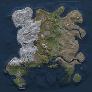 Thumbnail Rust Map: Procedural Map, Size: 3700, Seed: 389925049, 16 Monuments