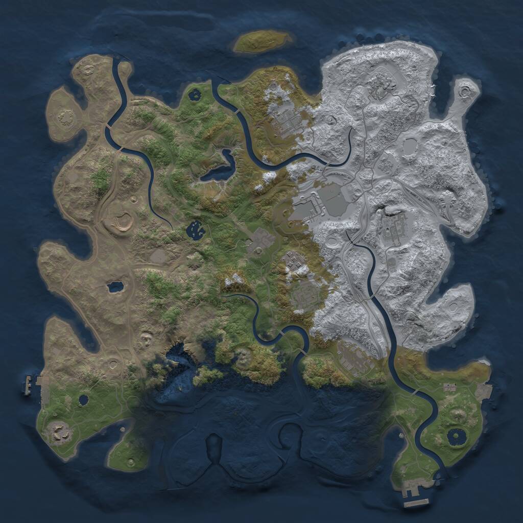 Rust Map: Procedural Map, Size: 4250, Seed: 163683315, 17 Monuments