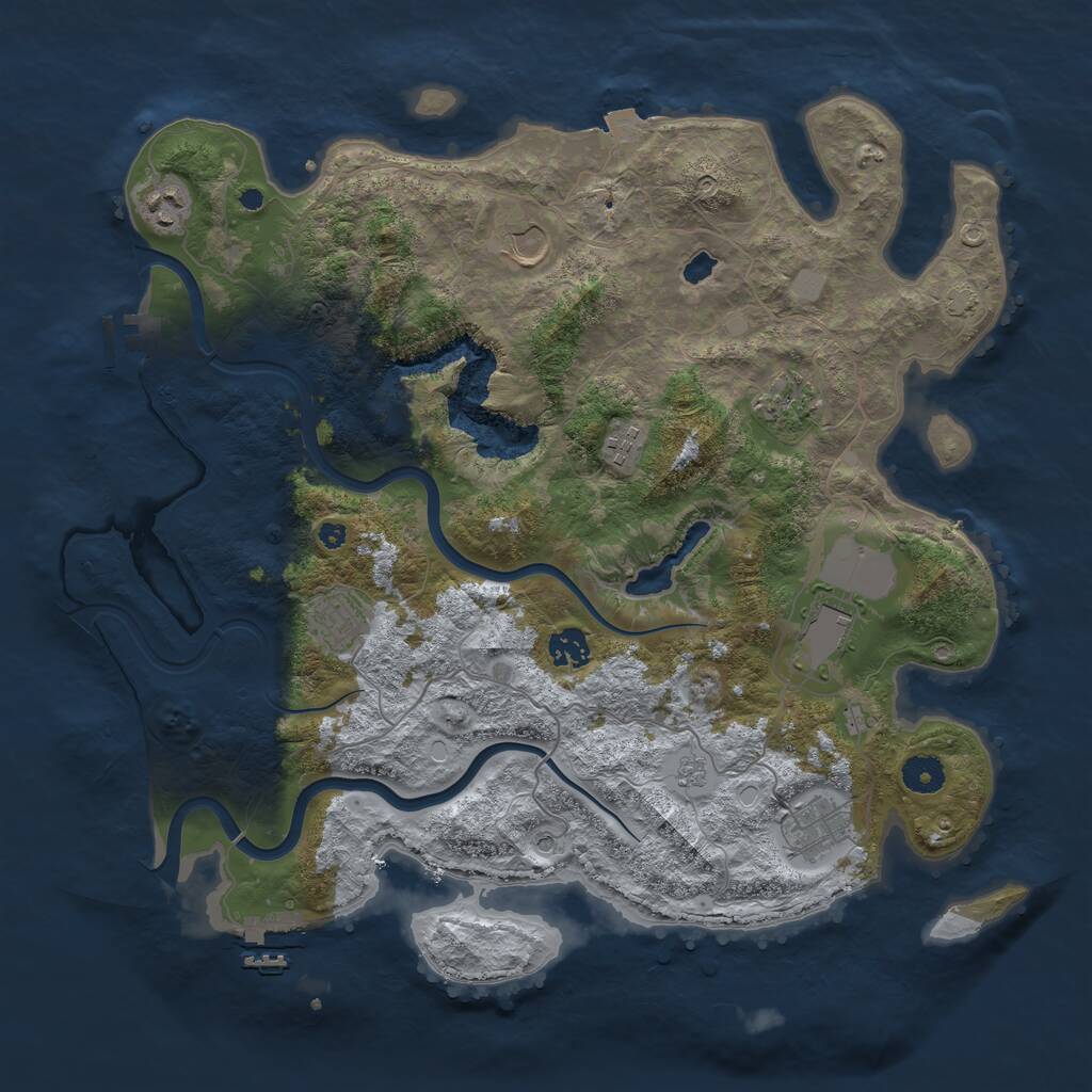 Rust Map: Procedural Map, Size: 4000, Seed: 40699949, 14 Monuments