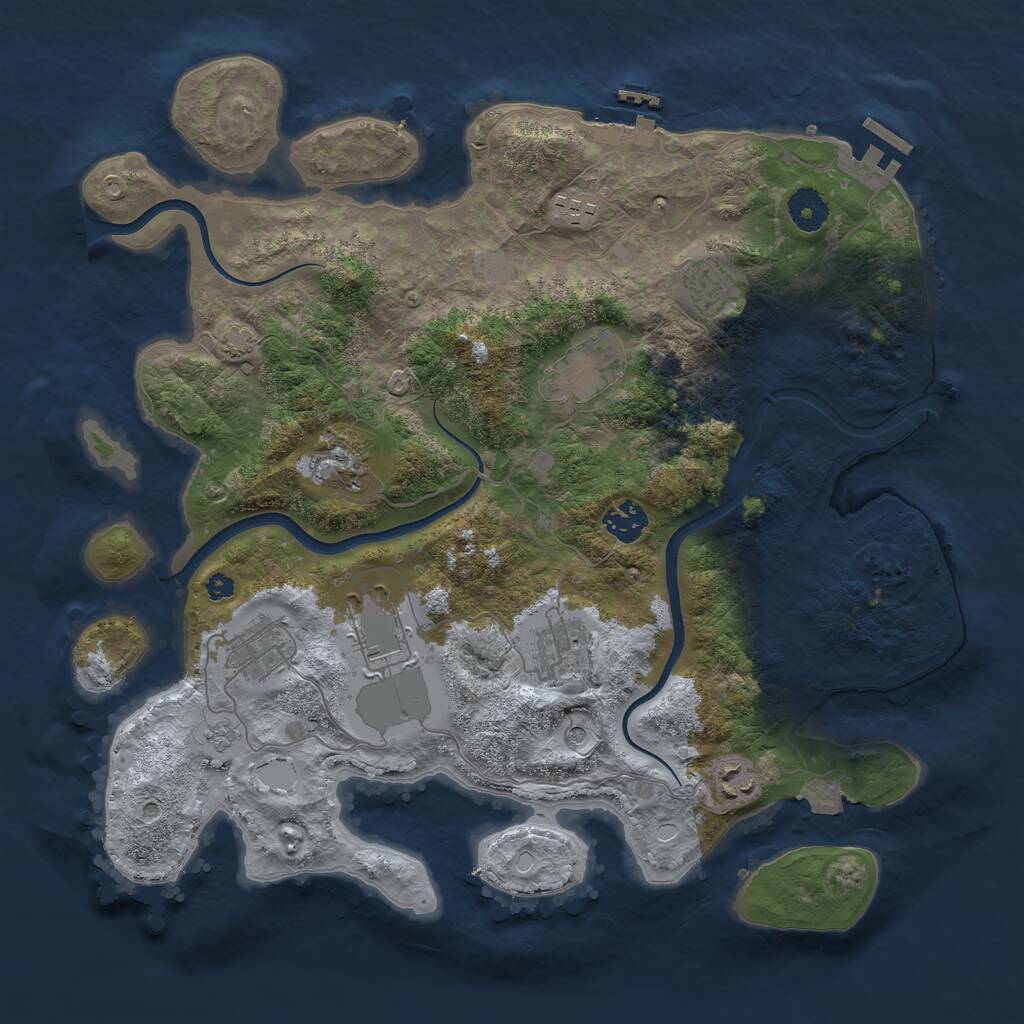 Rust Map: Procedural Map, Size: 3750, Seed: 1939817373, 15 Monuments