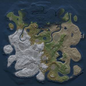 Thumbnail Rust Map: Procedural Map, Size: 4000, Seed: 1275074677, 14 Monuments