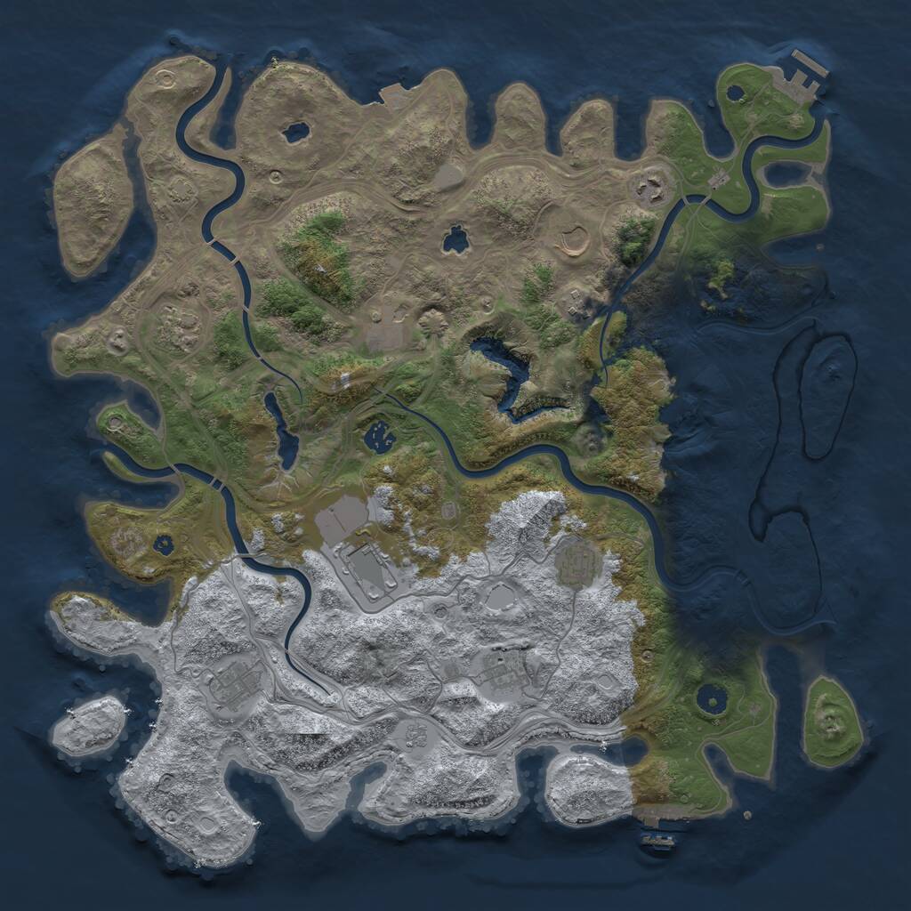 Rust Map: Procedural Map, Size: 4500, Seed: 14622, 16 Monuments