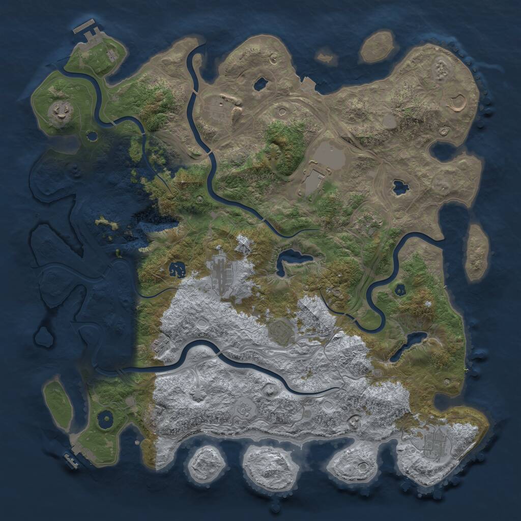 Rust Map: Procedural Map, Size: 4500, Seed: 2019678213, 16 Monuments