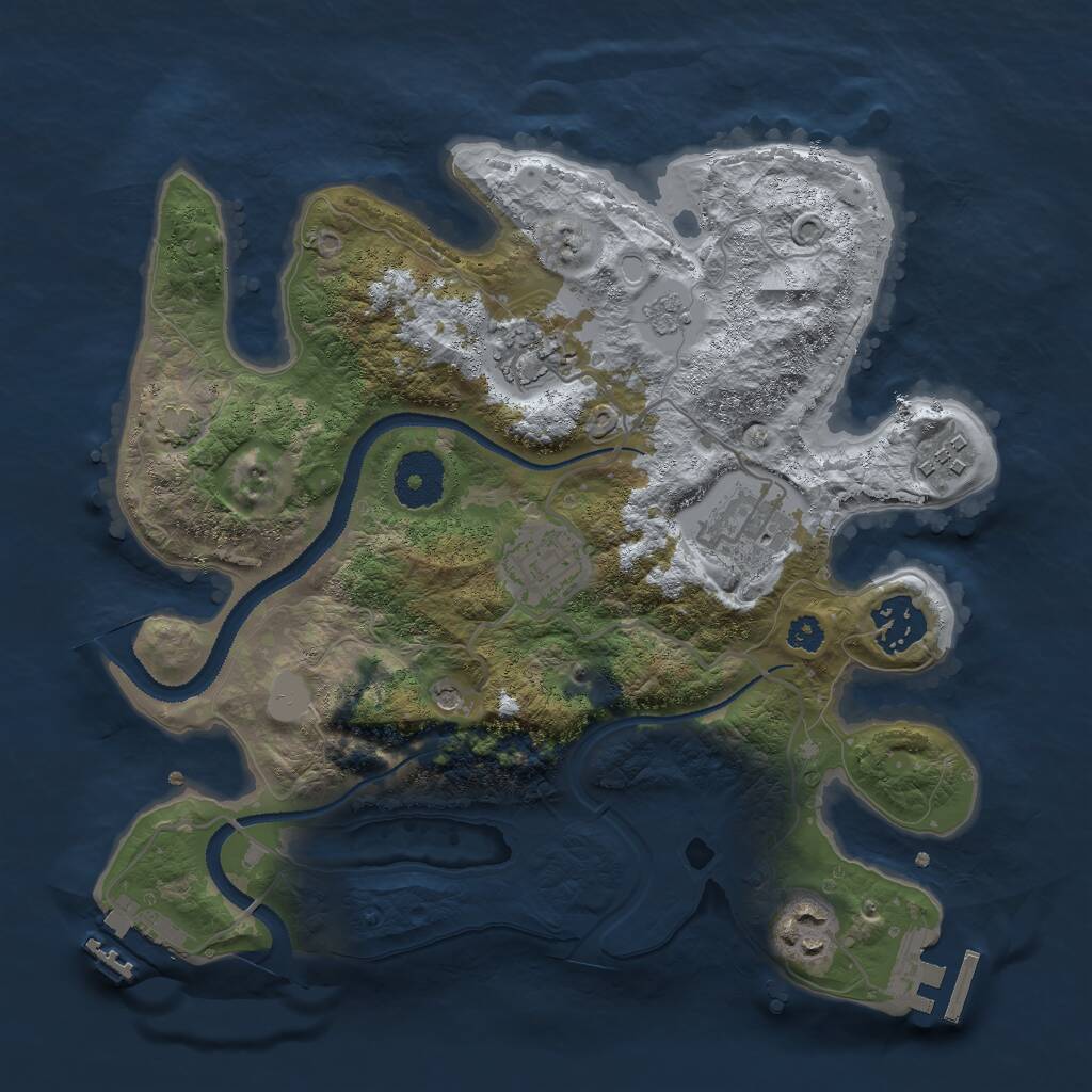 Rust Map: Procedural Map, Size: 3000, Seed: 89134, 12 Monuments