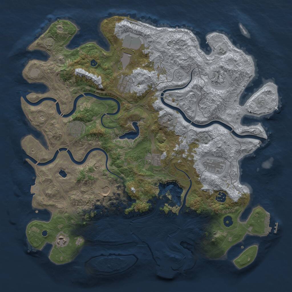 Rust Map: Procedural Map, Size: 4250, Seed: 1588740207, 16 Monuments