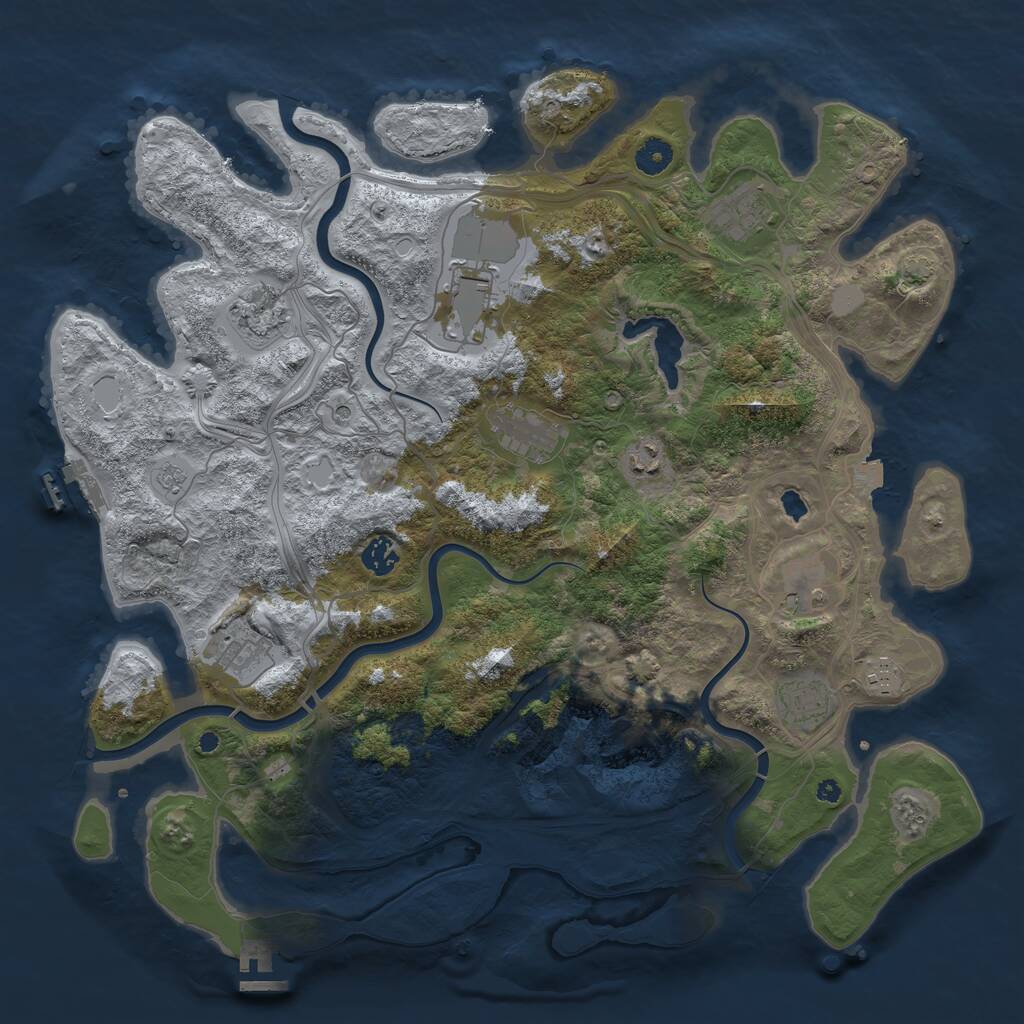 Rust Map: Procedural Map, Size: 4250, Seed: 19557400, 16 Monuments