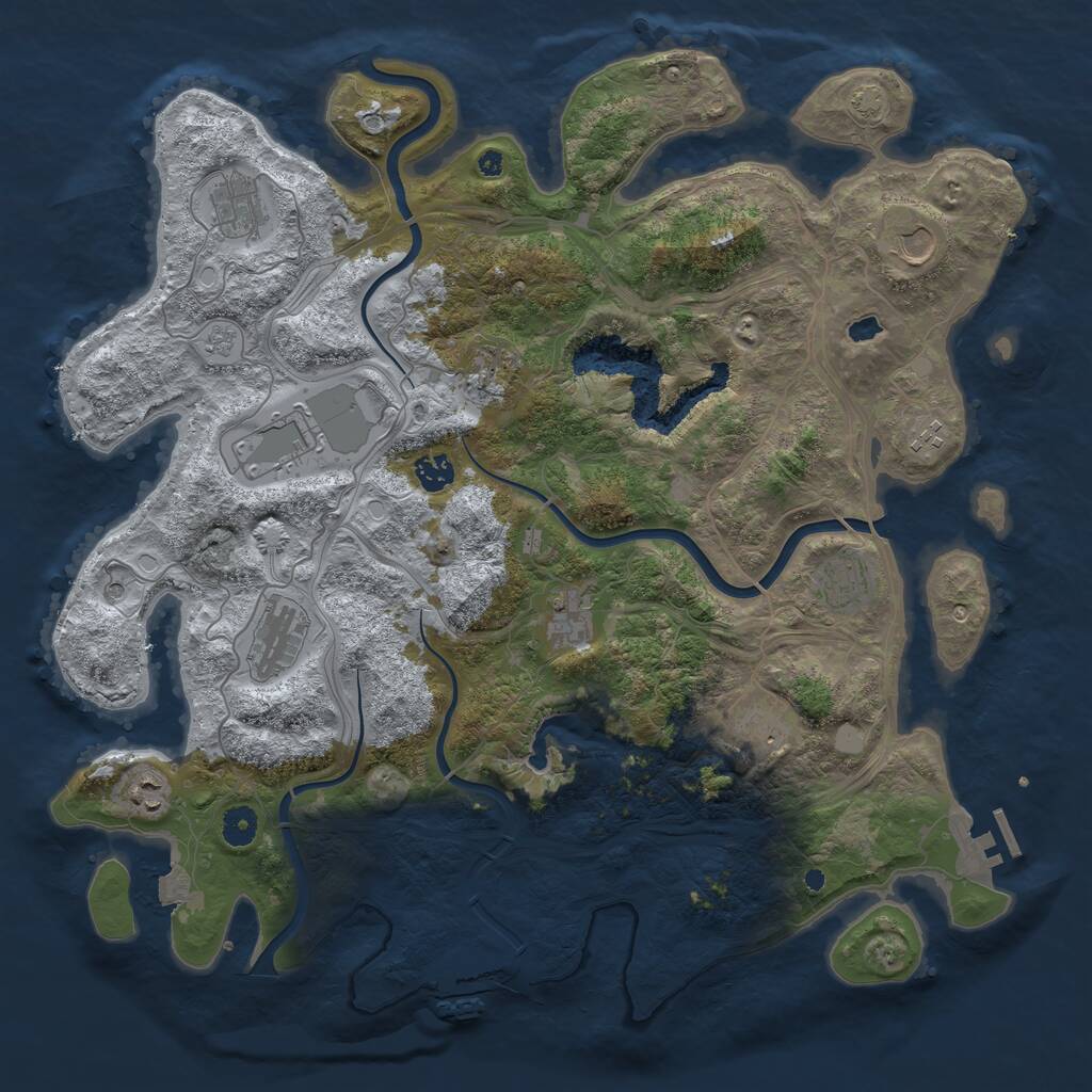Rust Map: Procedural Map, Size: 4300, Seed: 1738566976, 17 Monuments